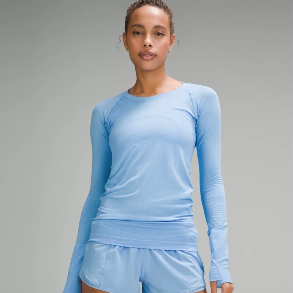 Lululemon swiftly tech waist length aero blue